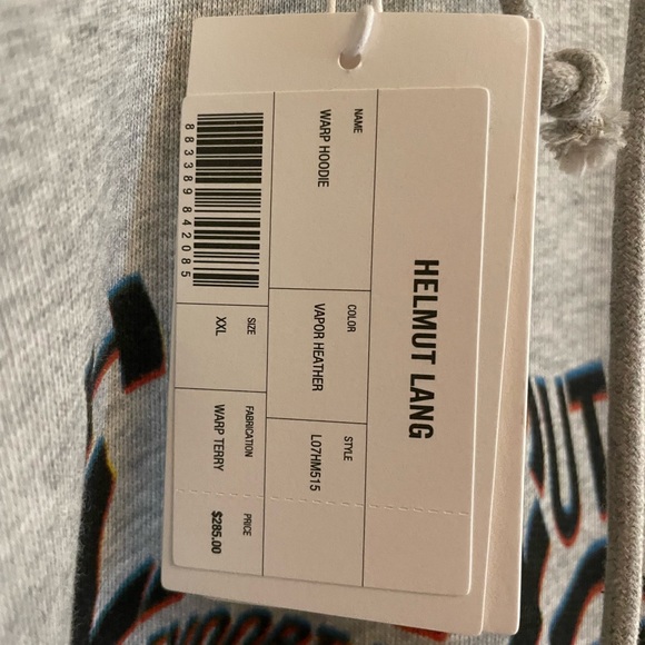 Brand new helmut Lang warp logo hoodie Retail:$285US - Picture 3 of 6